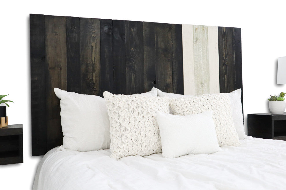 Handcrafted Headboard, Leaner Style, Noir Mix, Full