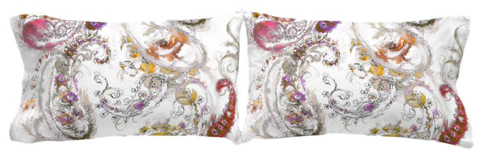Paisley Pillowcases, Set of 2, Cranberry, King