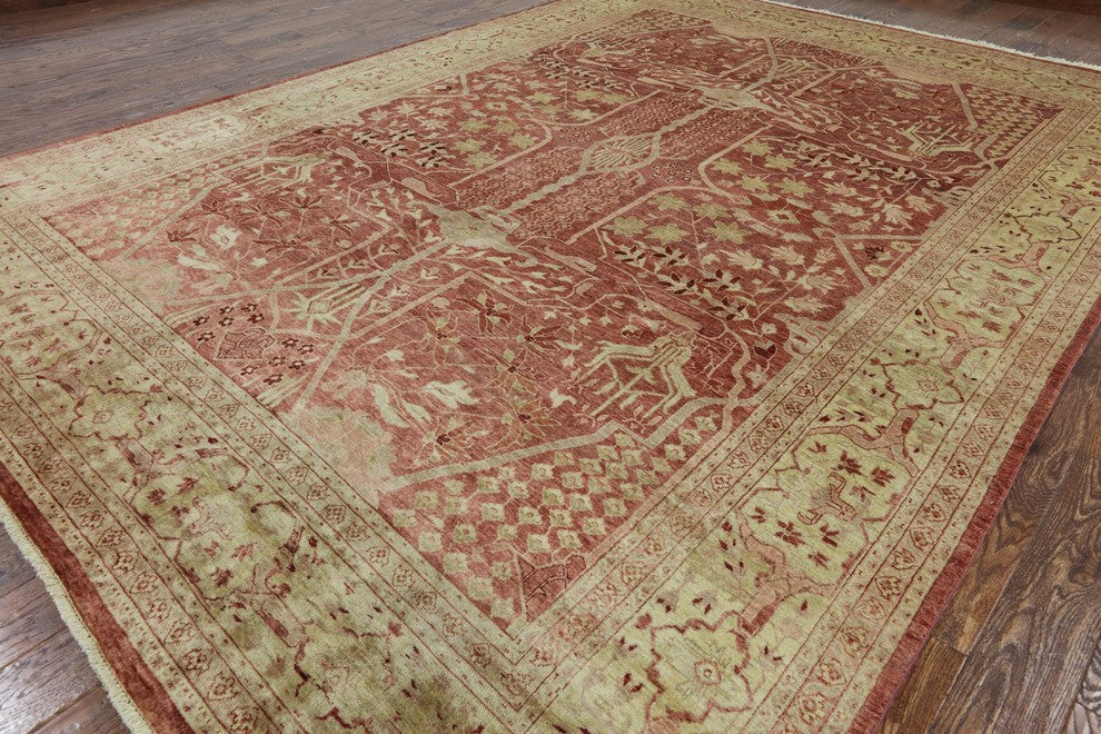9'x12' Peshawar Oriental Hand Knotted Rug, W2242
