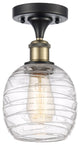 Innovations 516-1C-BAB-G1013-LED 1-Light Semi-Flush Mount, Black Antique Brass