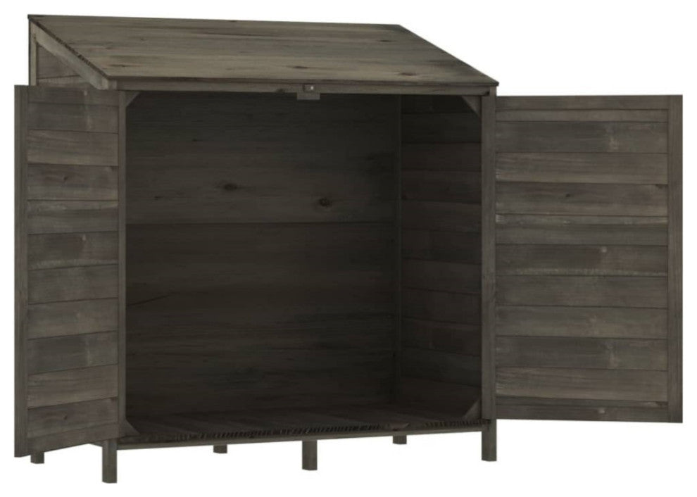 Vidaxl Garden Shed Anthracite 40.2"x20.5"x44.1" Solid Wood Fir