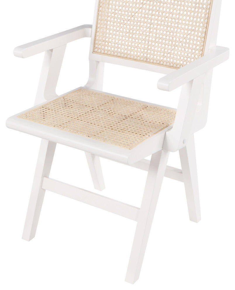 Preston Dining Chair, Set of 2, White, Arm Chair