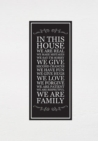 In This House Wall Decal, House Rules Decal, Black, Style B