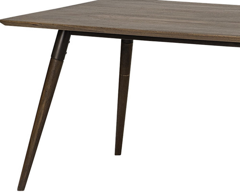 72" Dark Brown Solid Wood Dining Table