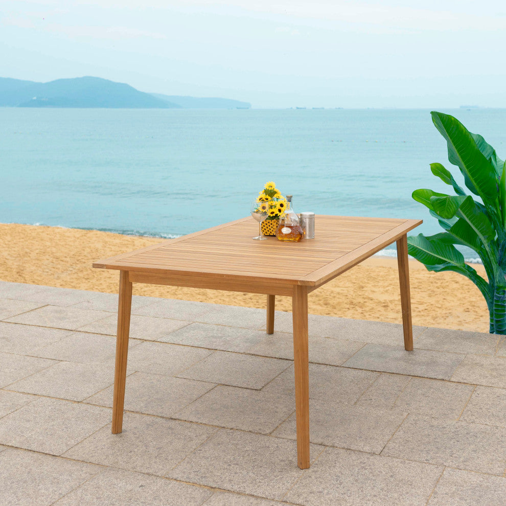 Safavieh Couture Indoor-Outdoor Mayaguana Teak Dining Table, Natural