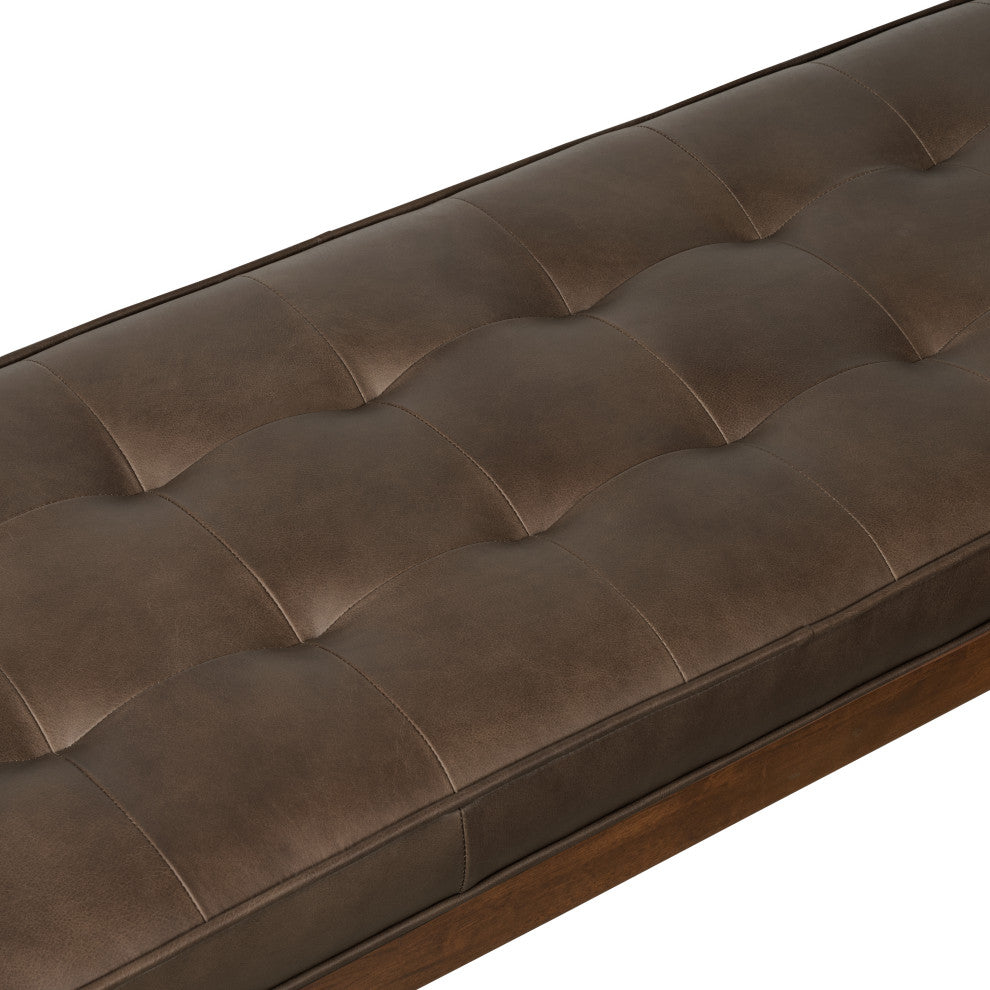 Poly and Bark Luca Leather Bench, Cocoa Brown