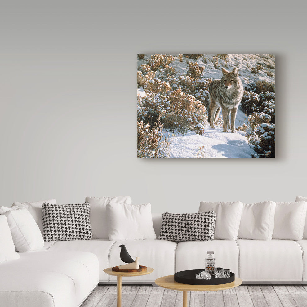 Ron Parker 'Winter Sage Coyote' Canvas Art, 24"x18"