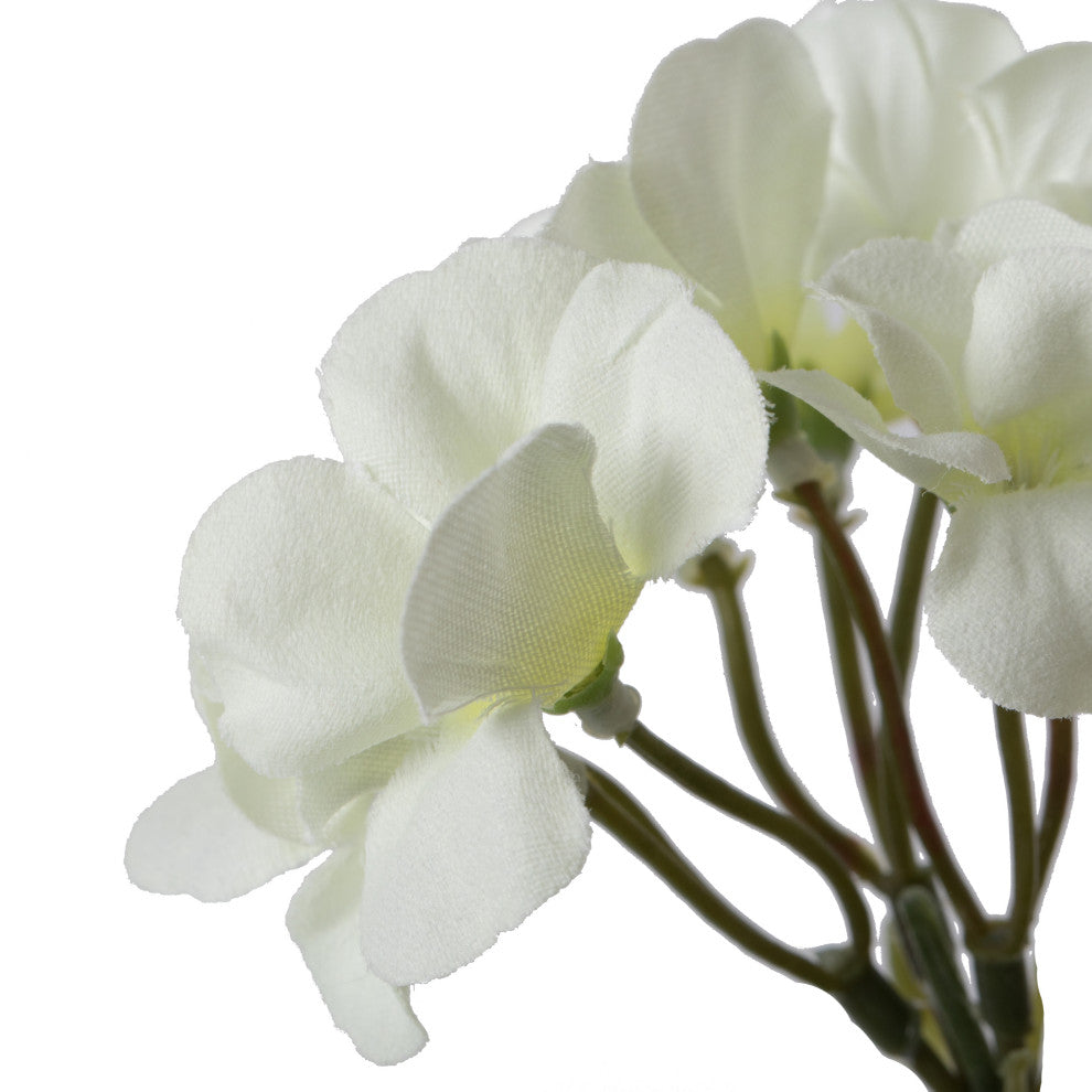 Vickerman 20" Artificial Geranium Bush, 4 per Pack., White