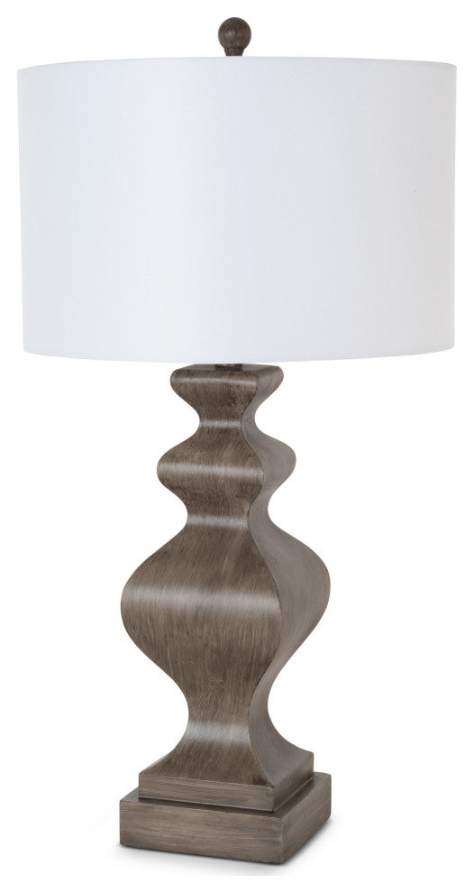 Set of 2 Ash Gray Curvy Table Lamps
