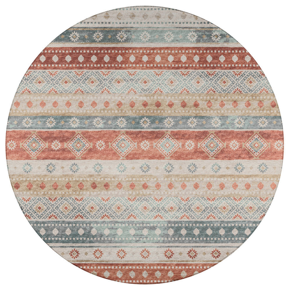 Indoor/Outdoor Sedona SN12 Canyon Machine Washable 8' x 8' Round Rug