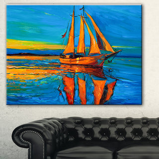 "Brown Sailing Boat" Canvas Print