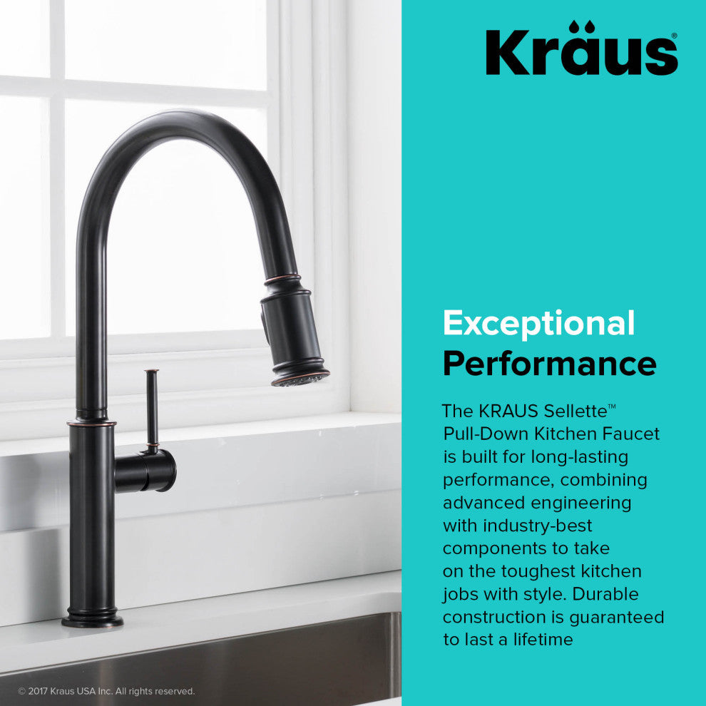 Sellette Pull-Down Kitchen Faucet, Spot-Free Stainless Steel, Soap Dispenser