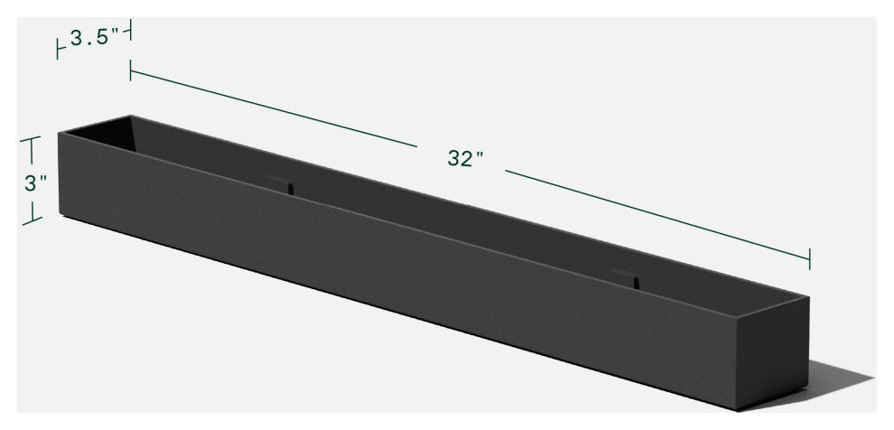 GEO Series Plastic Planter, Black, Trough, 1 Pack