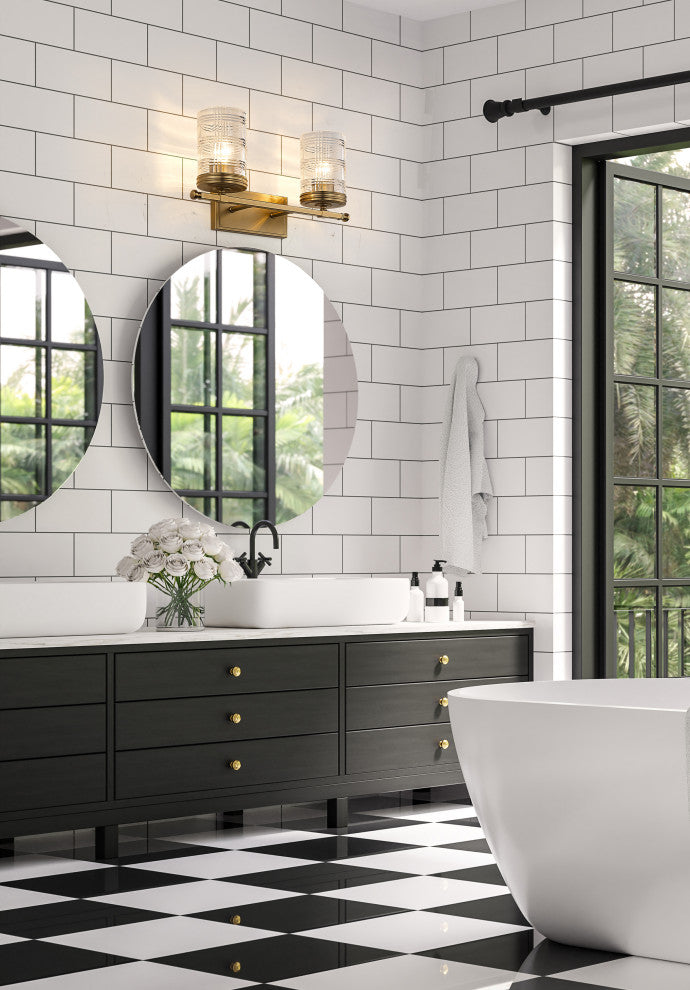 Zlite 344-2V-HG 2-Light Vanity, Clear