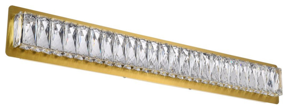 Mali Integrated LED Chip Light Gold Wall Sconce Clear Royal Cut Crystal