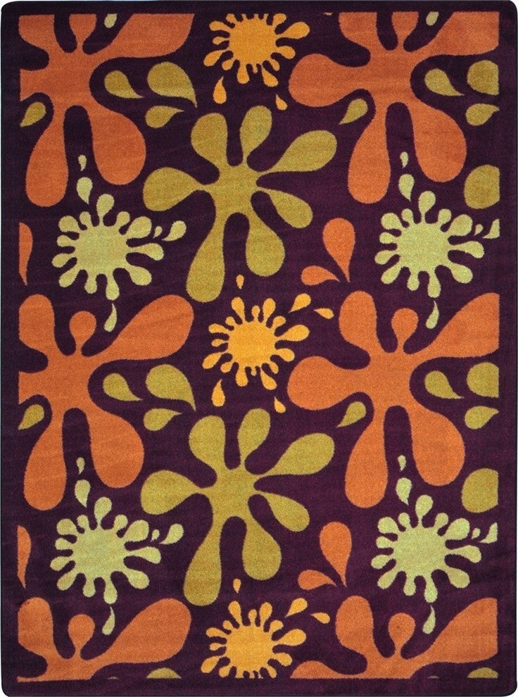 Kid Essentials Rug, Splat, Burgundy, 3'10"x5'4"