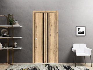 Bi-fold Doors 48 x 96 | Planum 0011 Oak with  | Sturdy Tracks