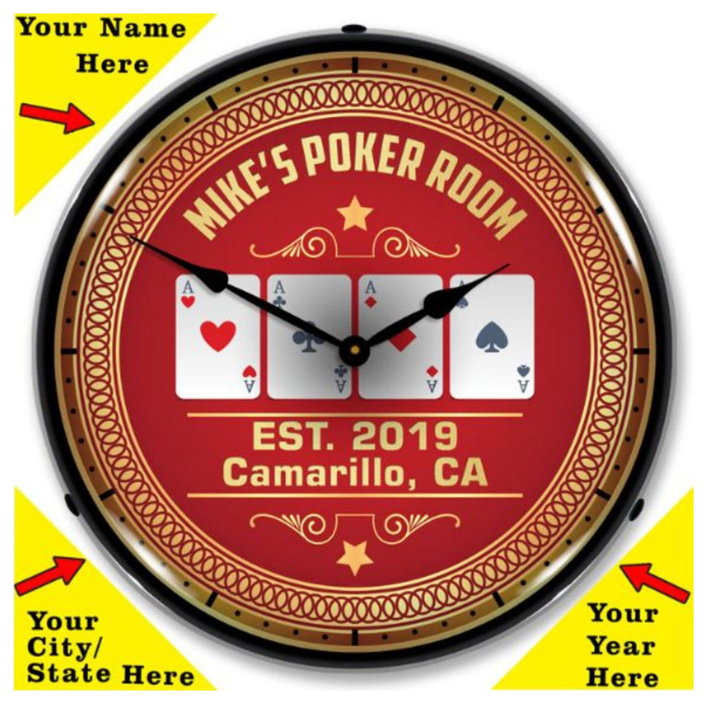 AG20111169 Add Your name Poker Room Clock