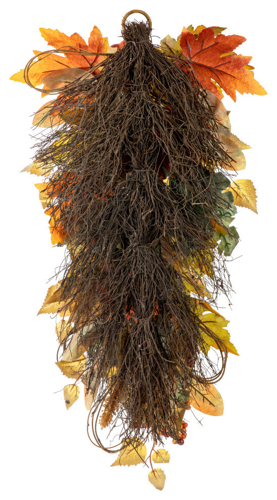 25"H Fall Pumpkin Leaf Swag