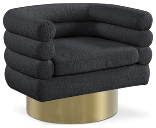Tessa Boucle Fabric Upholstered Accent Chair, Black