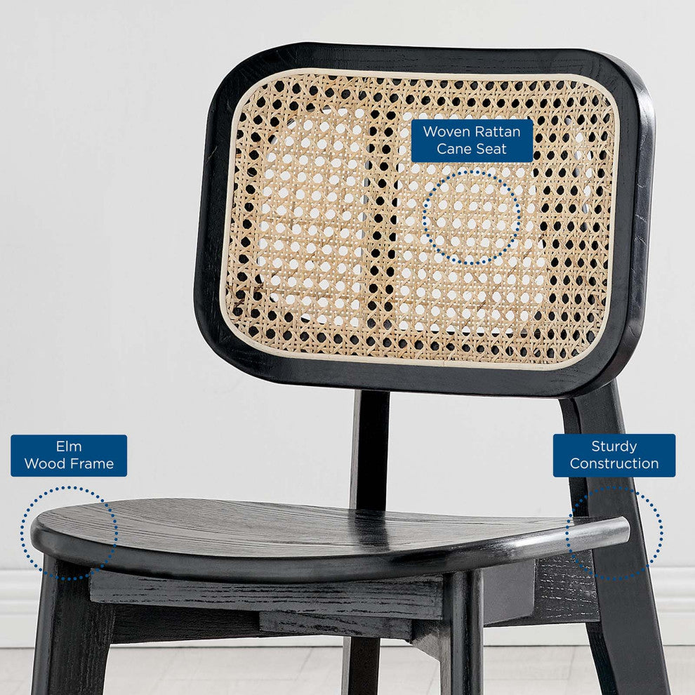 Habitat Wood Dining Side Chair, Black