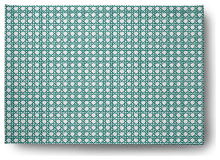Rattan Geometric Rug, Desert Turquoise, 4'x6'