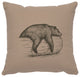 Image Pillow 16x16 Bear on a Log Cotton Alabaster