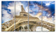 "Dramatic Sky Over Ground View Paris Eiffel Tower" Wall Art, 48"x28", 4-Panels