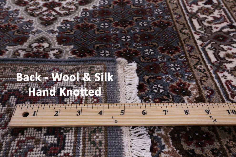 Persian Tabriz Wool and Silk Hand Knotted Runner Rug 2' 7" X 17' 10" Q8948
