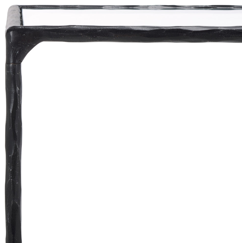 Safavieh Couture Isabellina Metal Console Table, Black / Clear