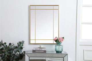French Panel Wall Mirror 30x40", Brass