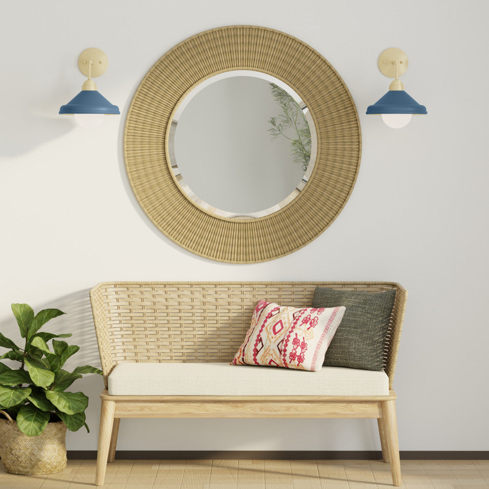 Brooks Matte Navy 10" Wall Sconce Barn Light with Bulb