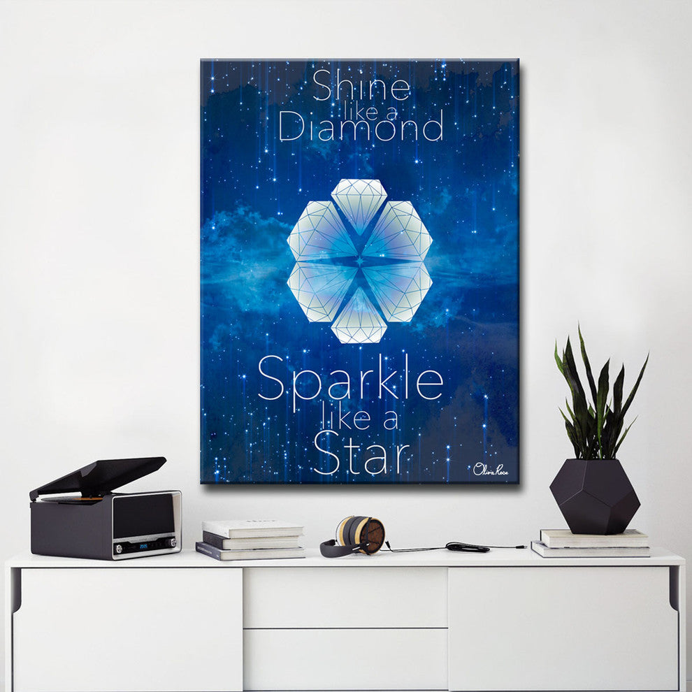 Ready2Hangart Diamonds Shine, Stars Sparkle By Olivia Rose Canvas Art , 16" H