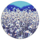 Amazing Light Blue Chamomile Blossom, Flower Round Metal Wall Art, 23"