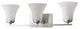 Union Indoor 3-Light Bath With Glass Shades, Satin Nickel