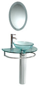 Attrazione Modern Glass Bathroom Vanity With Frosted Edge Mirror, FFT3112CH