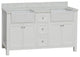 Yorkshire 60" Bathroom Vanity, White, Engineered Marble, Double
