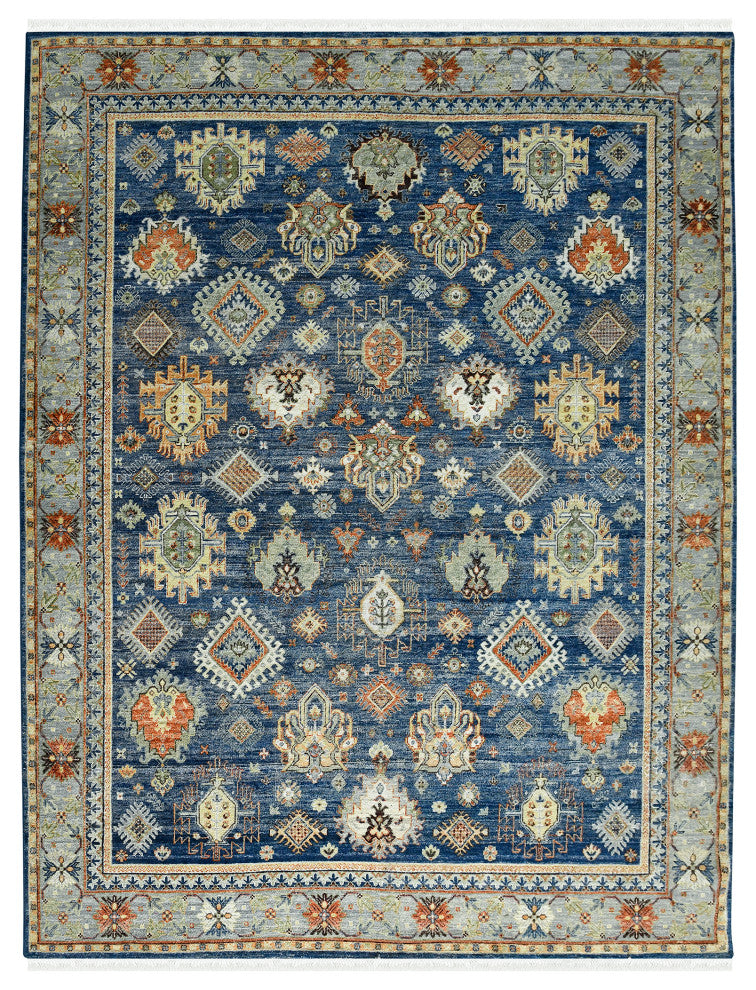 Milano Effy Area Rug, Blue, 8' x 10', Bordered