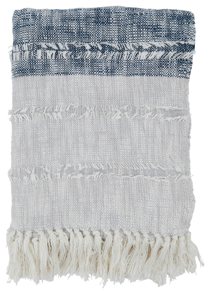 Throw Blanket With Color Block Design