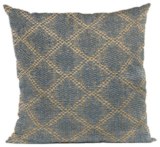 Plutus Blue Diamond Cut Diamond Luxury Throw Pillow, 24"x24"