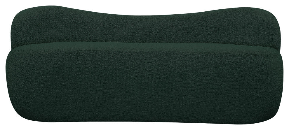 Flair Boucle Fabric Upholstered Bench, Green