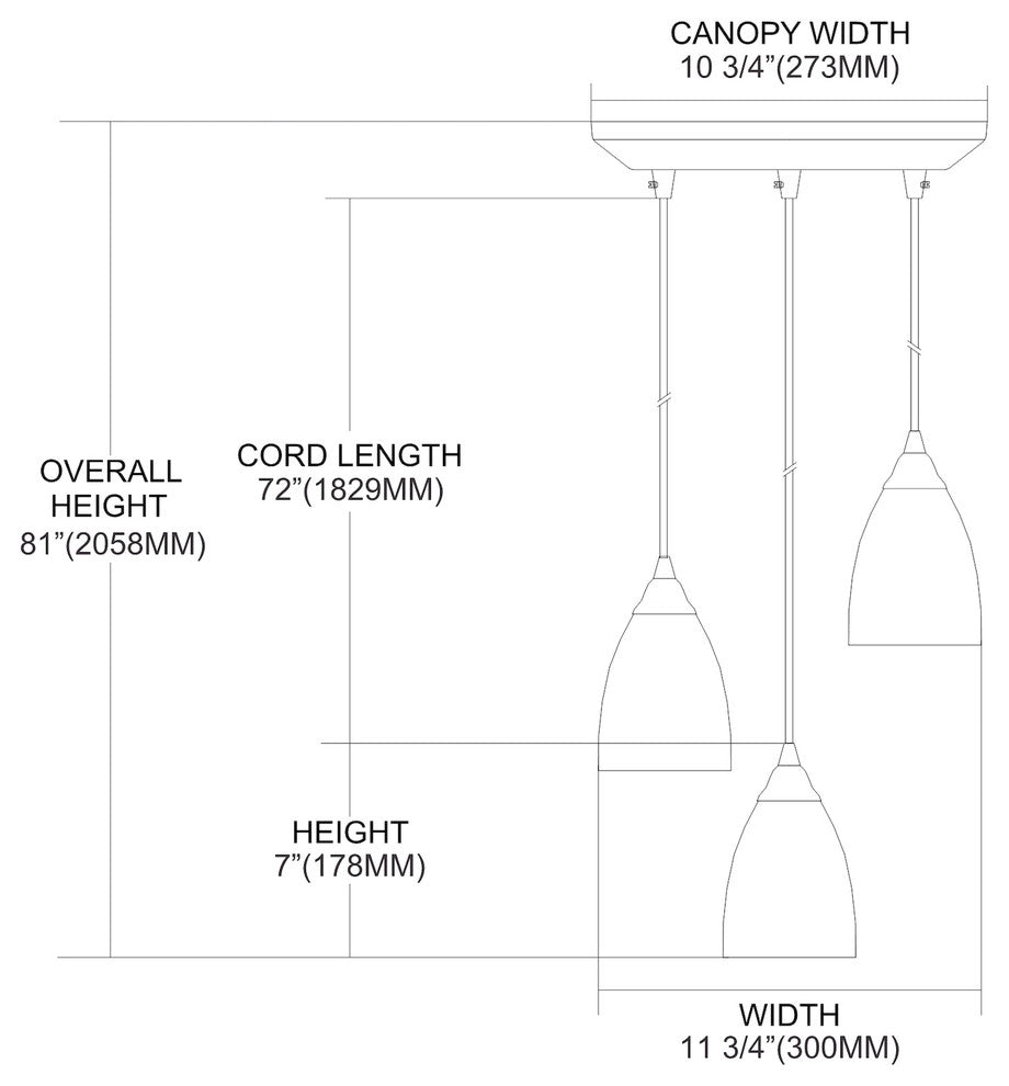 ELK Lighting Classico 3-Light Mini Pendant - 406-3FR