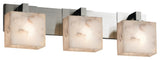 Alabaster Rocks! Modular 3-Light Bath Bar, Rectangle, Nickel, LED