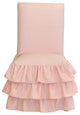Classic Slipcovers Cotton 3-Tier Ruffled Dining Chair Slipcover, Pink