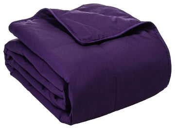 Cottonpure 100% Sustainable Cotton Filled Blanket, Plum, Full/Queen