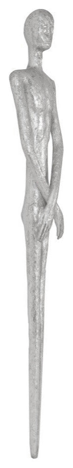 Skinny Male Wall Art, Resin, Silver Leaf