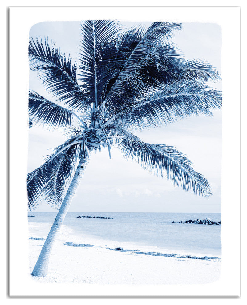 Navy Beach Palm 16x20 Canvas Wall Art