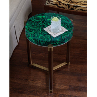 Malachite Brass Accent Table