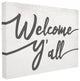 Southern Welcome Y'all Script Typography XXL Stretched Canvas Wall Art, 30"x40"