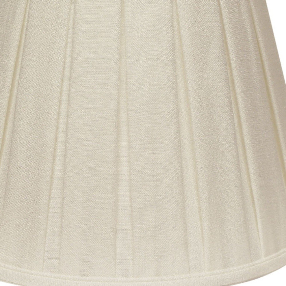 16" White Slanted Paperback Linen Lampshade With Box Pleat